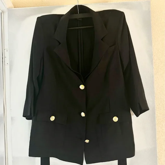 NYCC Women’s Black Casual Blazer with Belted Waist - Picture 5 of 7